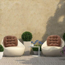 Raj Furniture Round Shape Chair Cushions Set Of 2, Coffee, 22 x 22 Inch