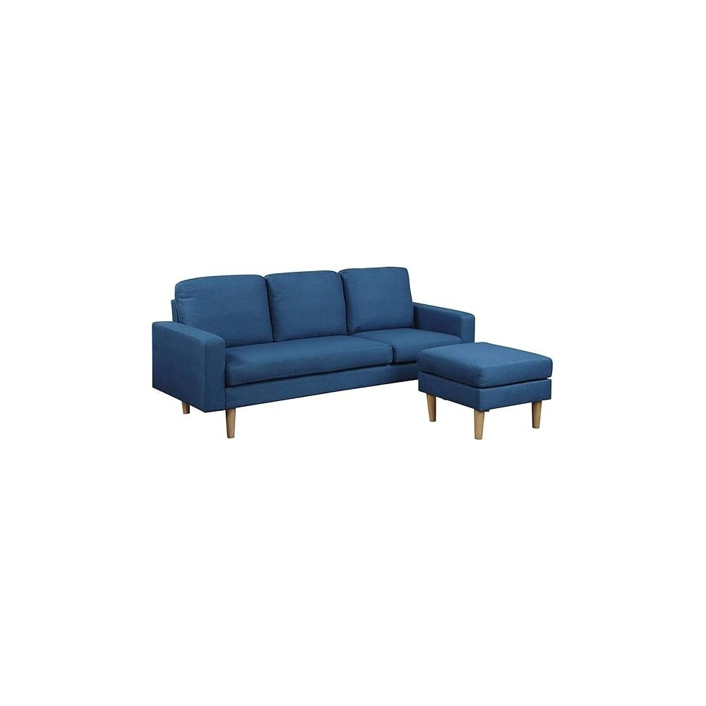 Raj Furniture Studio Luxe L-Shaped Sectional Sofa With Reversible Chaise, Royal Blue, 194 x 128 x 87 cm