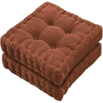 Raj Furniture Square Shape Chair Cushions, Set Of 2, Coffee, 18 x 18 Inch