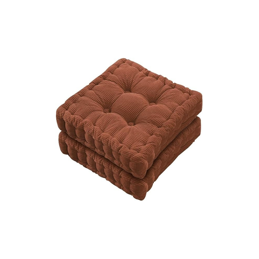 Raj Furniture Square Shape Chair Cushions, Set Of 2, Coffee, 18 x 18 Inch