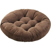 Raj Furniture Round Shape Floor Pillows Cushion, Coffee, 22 x 22 Inch