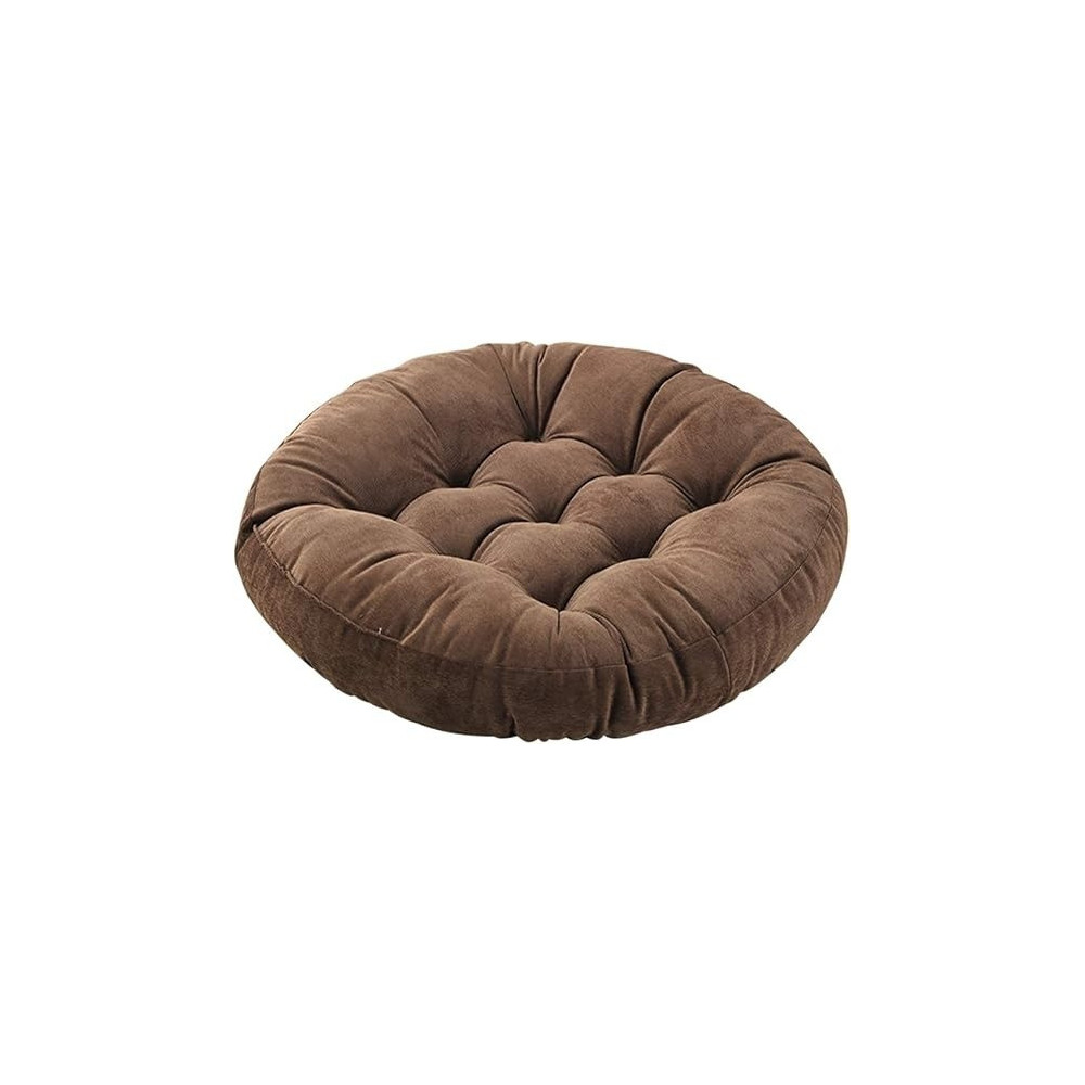 Raj Furniture Round Shape Floor Pillows Cushion, Coffee, 22 x 22 Inch