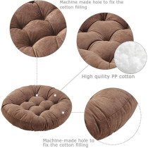 Raj Furniture Round Shape Floor Pillows Cushion, Coffee, 22 x 22 Inch
