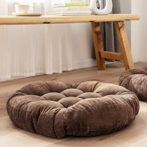 Raj Furniture Round Shape Floor Pillows Cushion, Coffee, 22 x 22 Inch