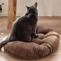 Raj Furniture Round Shape Floor Pillows Cushion, Coffee, 22 x 22 Inch