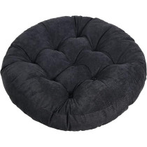 Raj Furniture Round Shape Floor Pillows Cushions 22 x 22 Inch, Black