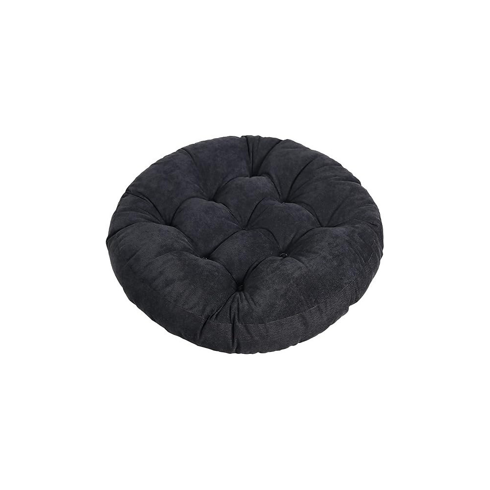 Raj Furniture Round Shape Floor Pillows Cushions 22 x 22 Inch, Black