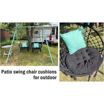 Raj Furniture Round Shape Floor Pillows Cushions 22 x 22 Inch, Black