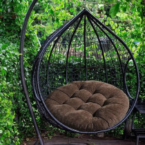 Raj Furniture Round Shape Floor Pillow Cushions Set Of 2, Coffee, 22 x 22 Inch