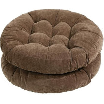 Raj Furniture Round Shape Floor Pillow Cushions Set Of 2, Coffee, 22 x 22 Inch