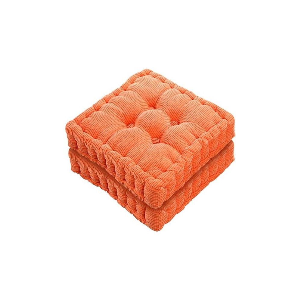 Raj Furniture Square Shape EPE Filled Chair Cushion Set Of 2, Orange, 20 x 20 Inch