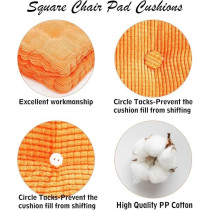 Raj Furniture Square Shape EPE Filled Chair Cushion Set Of 2, Orange, 20 x 20 Inch