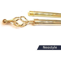 Raj Furniture Roman Metal Adjustable Curtain Rod, Gold, 110-200 cm