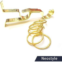 Raj Furniture Roman Metal Adjustable Curtain Rod, Gold, 110-200 cm