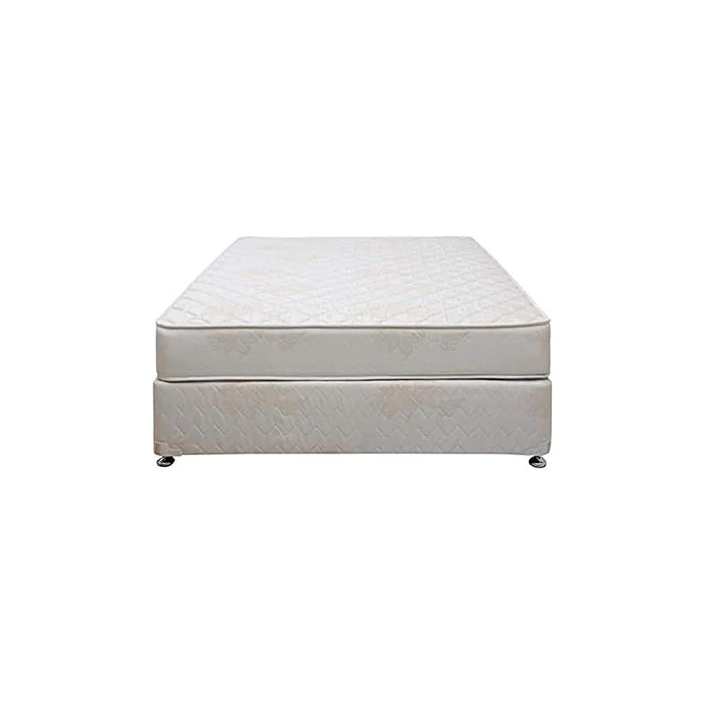 Raj Furniture Relaxing Devan Bed With Spring Mattress 90 cm x 190 cm x 20 cm, Off White