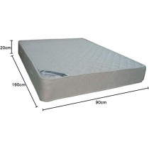 Raj Furniture Relaxing Devan Bed With Spring Mattress 90 cm x 190 cm x 20 cm, Off White