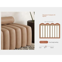 Ripple Furniture Modern Bench Round Back Ottoman, Light Brown