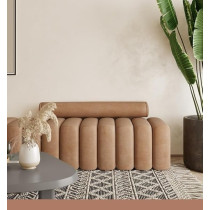 Ripple Furniture Modern Bench Round Back Ottoman, Light Brown