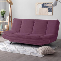Ripple Furniture Foldable 3 Seater Sofa Cum, Purple
