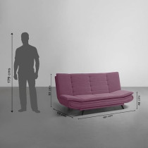 Ripple Furniture Foldable 3 Seater Sofa Cum, Purple