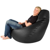 Bagnbean Bean Bag Back Support Pu Leather Large For Adult Gaming Chair With Filling, Black