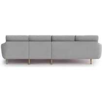 Ripple Furniture Luxury 6 Seater L Shape Sofa Set For Living Room In Premium Fabric Rhs, Yellow Grey