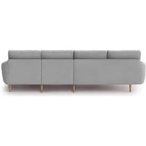 Raj Furniture Luxury 6 Seater L Shape Sofa Set For Living Room In Premium Fabric Lhs, Maroon Grey