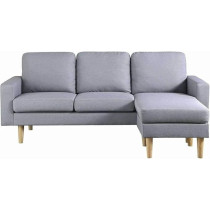 Raj Furniture L Shaped Modern Sectional Sofa, Strom Grey