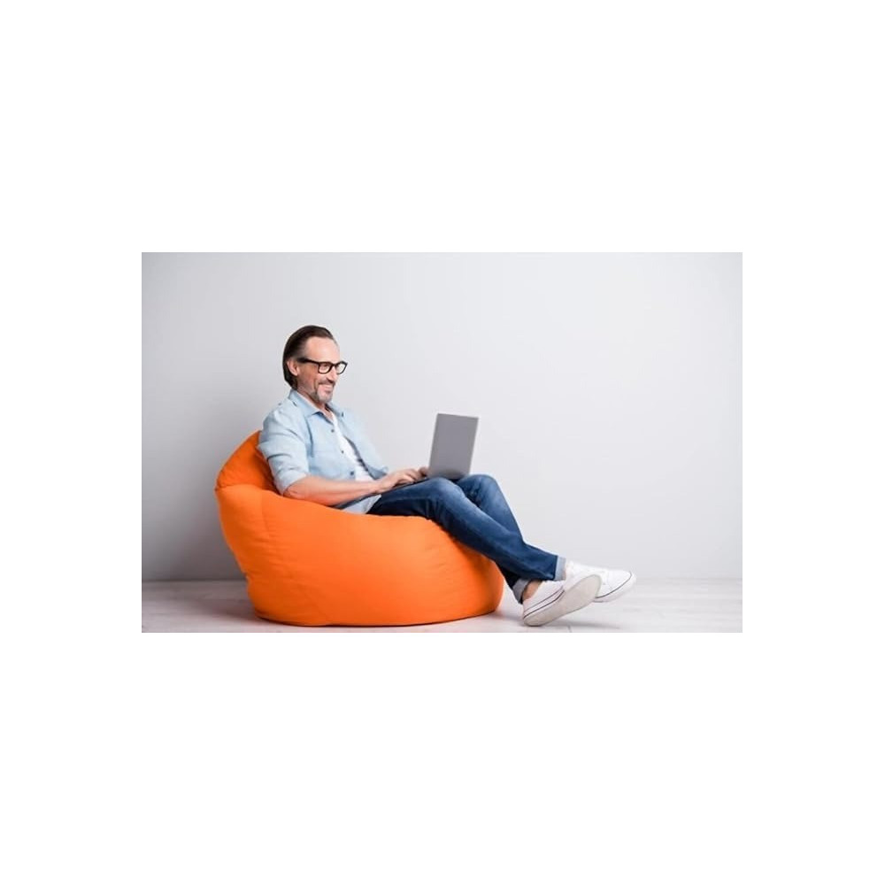 Raj Furniture Bean Bag Soft And Comfortable Lounger Chair Living Room Furniture And Outdoor Furniture, Orange Color