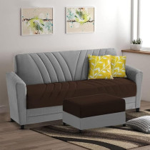 Ripple Furniture Elegance Essence 3 Seater Sofa Set With Ottoman, Brown Grey