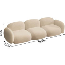 Ripple Furniture Luxury Velvet Sectional Sofa And Loveseat Sets For Living Room, White