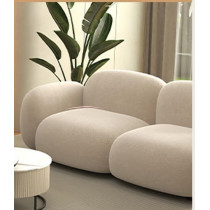 Ripple Furniture Luxury Velvet Sectional Sofa And Loveseat Sets For Living Room, White