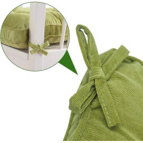 Raj Furniture Outdoor Chair Cushions With Ties 18 X 18 Inch Square Seat Pads Tufted Patio Thick Floor Pillows For Office Sofa Dining Room Kitchen, Set Of 2, Green