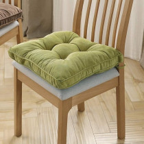 Raj Furniture Outdoor Chair Cushions With Ties 18 X 18 Inch Square Seat Pads Tufted Patio Thick Floor Pillows For Office Sofa Dining Room Kitchen, Set Of 2, Green