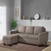 Raj Furniture Modern Fabric Sofa, Pebble Brown