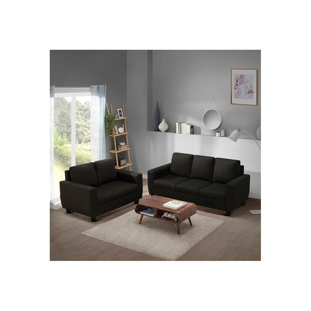 Raj Furniture Modern Fabric Sofa 5 Seater, Woody Brown