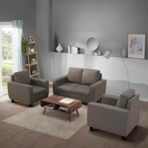 Raj Furniture Modern Fabric Sofa 4, Pebble Brown