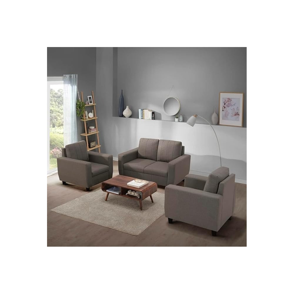 Raj Furniture Modern Fabric Sofa 4, Pebble Brown