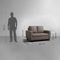 Raj Furniture Modern Fabric Sofa 4, Pebble Brown