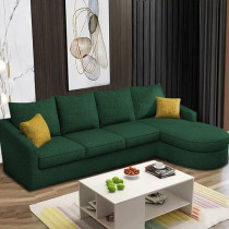 Raj Furniture Round Lounger L-Shape 6 Seater Sofa Set For Your Living Room, Rhs, Green