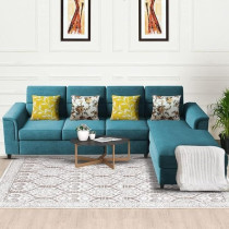 Raj Furniture Harmony 6-Seater L-Shape Sofa Set For Living Room, Turquoise