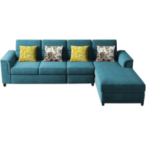 Raj Furniture Harmony 6-Seater L-Shape Sofa Set For Living Room, Turquoise