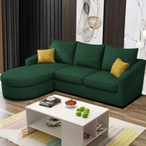 Ripple Funriture Elegance Edge 4-Seater Sofa Set For Living Room, Lhs, Green