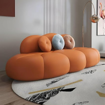 Ripple Furniture Contemporary Armless Sofa Wool Cloud Stylish Living Room Sofa, Orange