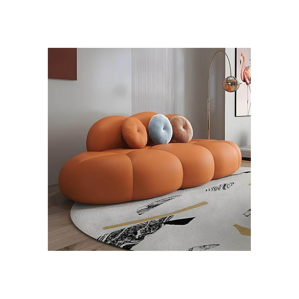 Ripple Furniture Contemporary Armless Sofa Wool Cloud Stylish Living Room Sofa, Orange