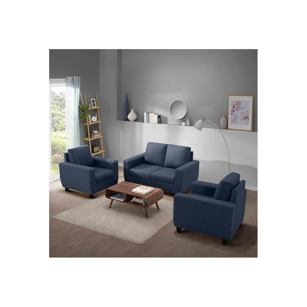 Raj Furniture Modern Fabric Sofa, 4, Ocean Blue