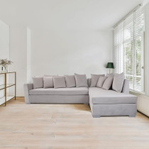 IDT Sofa For Living Room L Shaped Modern Style Elegant And Durable Sofa For Office Hotel Guest Room Sofa Couch, Grey