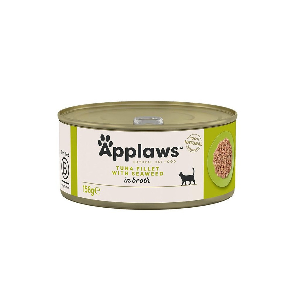 Applaws 70g X 12 Tuna Fillet with Seaweed in Broth Wet Cat Food Tin
