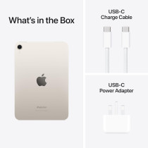 Apple iPad Mini 7th Gen 8.3 inch 256GB Starlight, 2024 MXND3 International Version, 1 Year Warranty