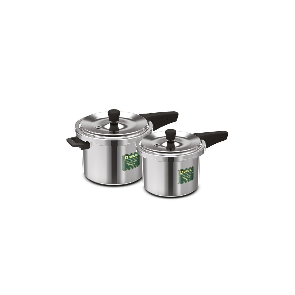 Delici Aluminum Pressure Cooker Combo, ADPC35E, Chrome
